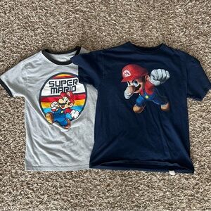 Super Mario Boys T Shirts Navy Grey Size Medium Bundle